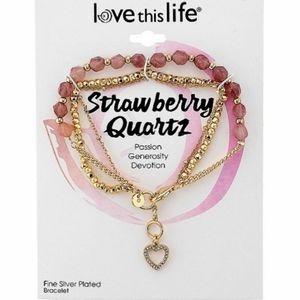 NWT Love This Life Strawberry Heart Bracelet